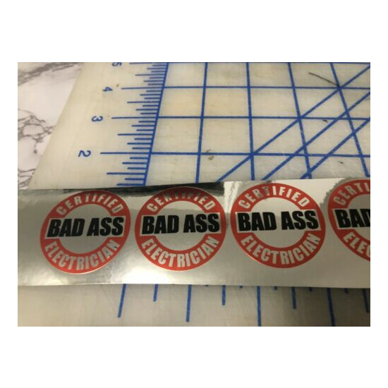 (4) Funny BAD A$$ ELECTRICIAN Hard Hat ,Welding Helmet Stickers Decal  image {6}
