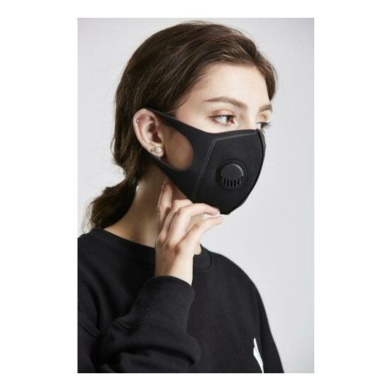 Black Reusable PM2.5 Polyurethane Face Mask with Valve Unisex AUS STOCK image {6}