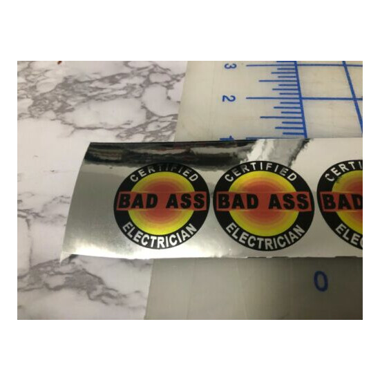 (4) Funny CERTIFIED Bad aSS Electrician Hard Hat Welding Helmet Stickers Decal  image {1}