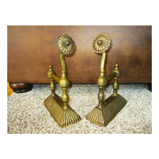 Pair BEEHIVE Brass Cast Iron Fireplace Tool Rest Victorian Poker Holder DOORSTOP image {1}