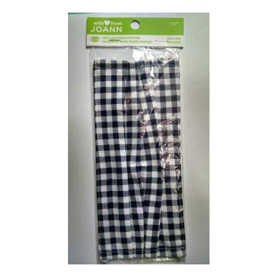 Washable Pleated Quilters Cotton Face Masks Gingham Plaid One Size Fits Most  image {4}