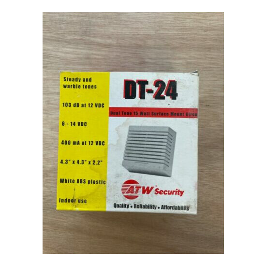 ATW Security DT-24 Dual Tone 15 Watt Surface Mount Siren New Home Business Alarm image {1}