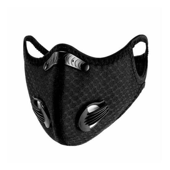 Reusable Mesh Sports Cycling Face Mask With Active Carbon Filter Breathing Valve image {9}