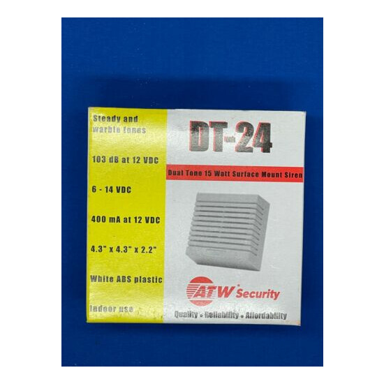 ATW Security DT-24 Dual Tone 15 Watt Surface Mount Siren New Home Business Alarm image {2}