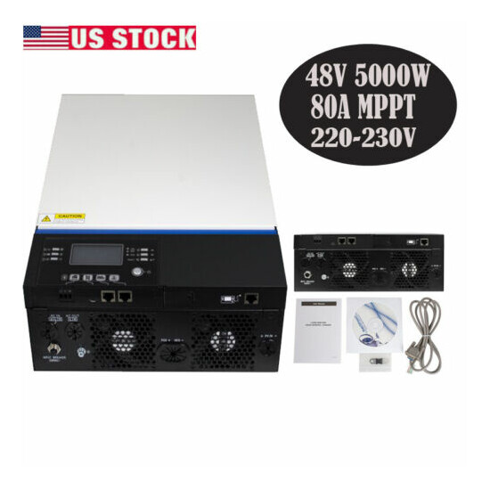 48V 5000W 220-230V Pure Sine Wave Solar Inverter 80A MPPT Charge Controller USA image {1}