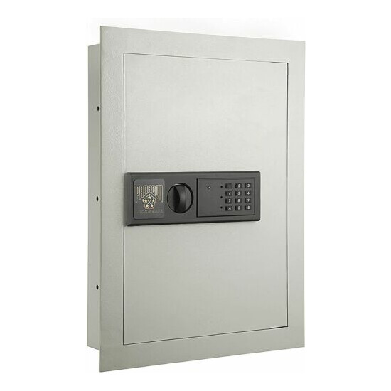 Electronic Flat Wall Safe Box W/ Digital Keypad and 2Manual Override Key Fr Home image {1}