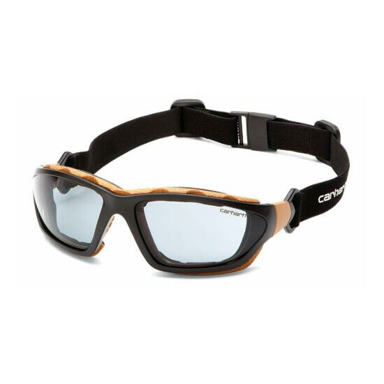 Carhartt CHB420DTP Carthage Safety Glasses Black/Tan Frame Gray Anti-Fog Lens Thumb {3}