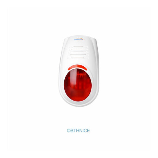 Wireless Flash Siren Outdoor&indoor Red Led Light 110dB for HOMSECUR Alarmsystem image {1}