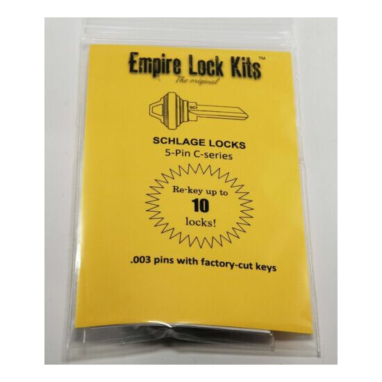 Schlage Rekey Kit 10 Locks 5-Pin Key SC1 Bottom Pins With Factory Cut Keys image {1}