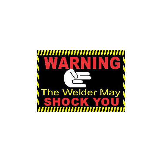 Warning, Welder May Shock You Hard Hat Sticker CG-4 image {1}