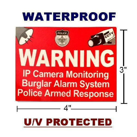Home Security Alarm System Camera Video Stickers Warning Decals Outdoor Sign Lot image {3}