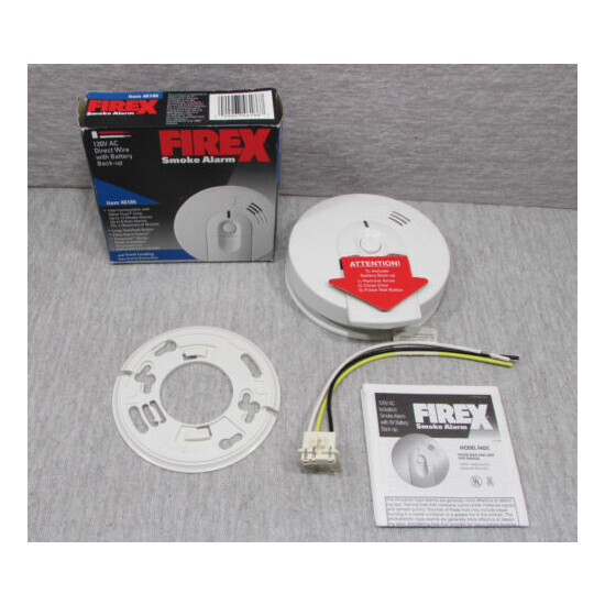 Firex smoke alarm 120v ac direct wire with battery back-up item 46186 image {1}