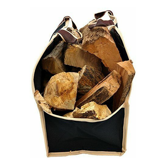 FIREWOOD LOG CARRIER Tote Bag for Wood Padded Handles Self Standing GRILLINATOR image {3}