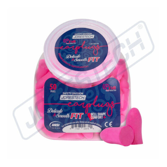 EarPlugs 50 Pair Pink Soft Foam Individually NRR 31DB Sleep Travel Noise Thumb {1}