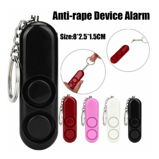 Dual Horn Alarm Loud Alert Attack Panic Safety Personal Security Keychain Portab image {1}