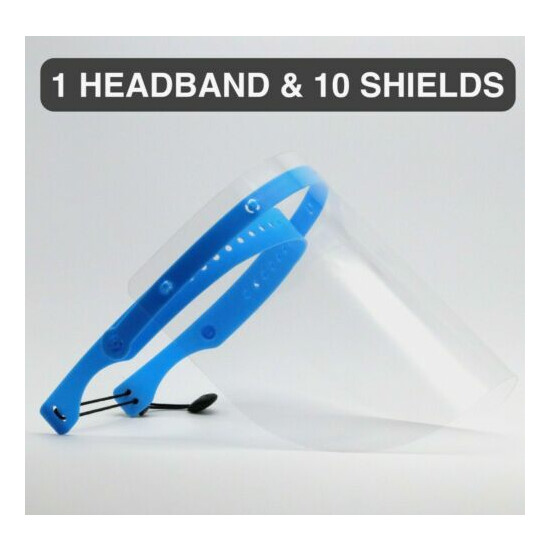 Safety Full Face Shield Clear Flip-Up Visor 1 PACK 10 SHIELDS Reusable Face Mask image {1}