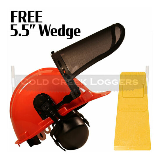 Forestry Hard Hat Helmet System (Forestry Bucking Wedge Tree Felling Protection) image {1}