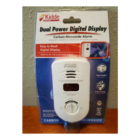 Kidde Dual Power Digital Display Carbon Monoxide Alarm KN-COP-DP-B image {1}