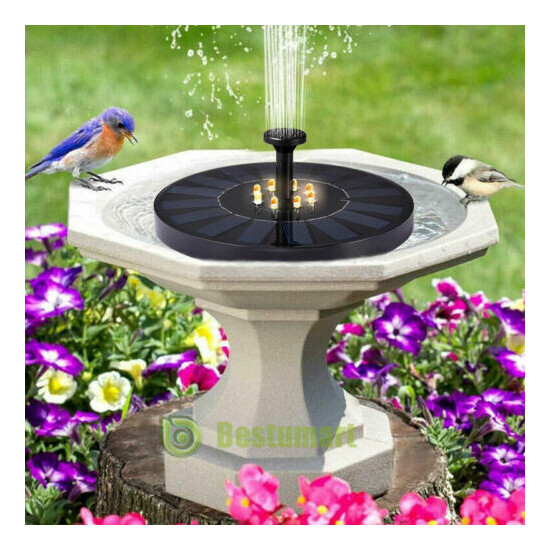 6LED Night Light Solar Fountain Water Pump Floating Garden Bird Bath Kit Outdoor image {5}