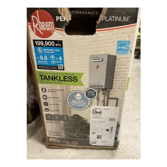 Rheem Performance Platinum 9.5 GPM Natural Gas Outdoor Tankless Water Heater image {1}