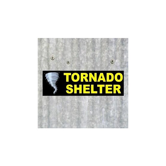"TORNADO SHELTER" store business STICKER sign storm warning OSHA emergency vinyl image {1}