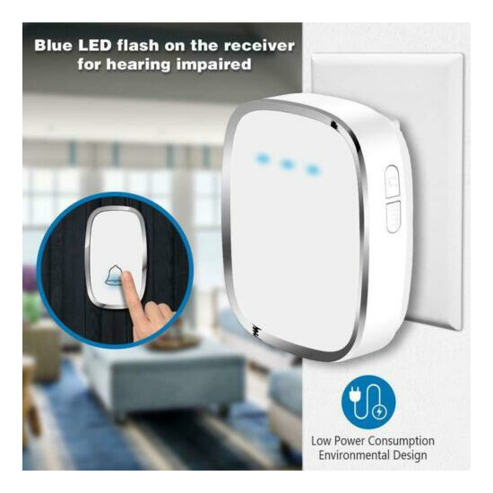 Wireless Doorbell Water Proof Plug and Play Waterproof Door Bell Home kit White image {1}