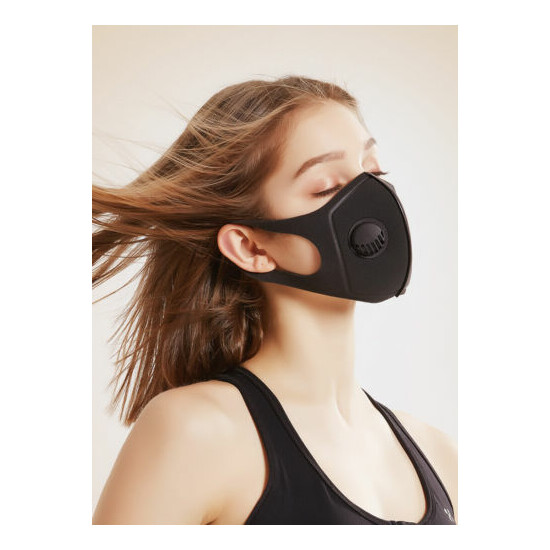 Black Reusable PM2.5 Polyurethane Face Mask with Valve Unisex AUS STOCK image {3}
