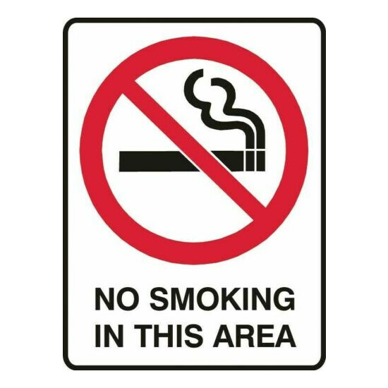 "No Smoking In This Area" Sign Notice, Safety Work Home 225 x 300mm Brady 841089 image {2}