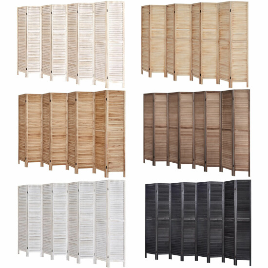 8 Panel Wood Room Divider Folding Freestanding Partition Wall Dividers Screen image {1}
