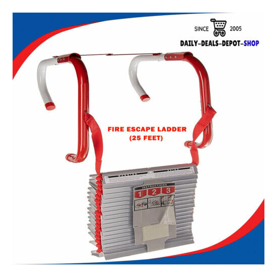 Emergency Fire Escape Ladder 3-Story Home Window Safety Anti Slip Portable 25Ft. image {1}