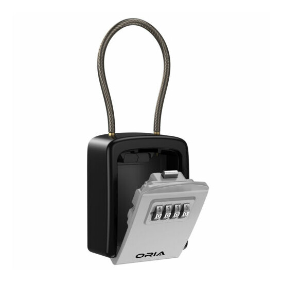Outdoor Padlock 4&Digit Combination Password Key Lock Storage Safe Security Box image {7}