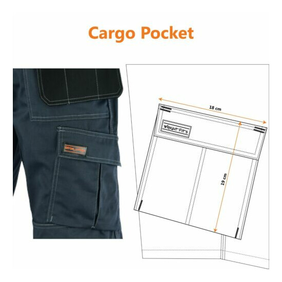 WrightFits Mens Cargo Work Trousers Combat Heavy Duty Knee Pads Pockets - WWDT image {24}