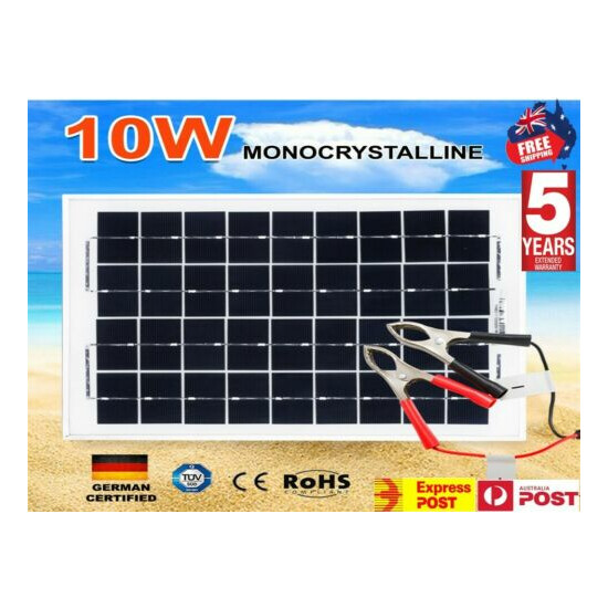 10W Solar Panel Kit 12V Power Caravan Camping Battery Charging Home Garden image {1}