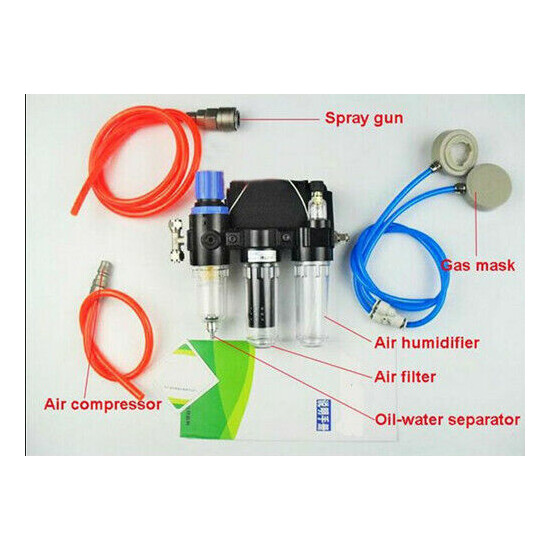 3 In1 Function Supplied Air Fed Respirator Kit System for 6800 Face Gas Mask image {5}