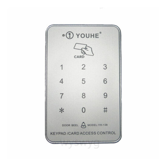 125KHz RFID EM Proximity Card Door Access Control Silver Color + 5pcs cards image {1}