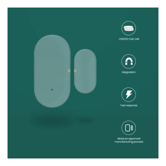 1-6Pack Mini Tuya Zigbee Smart Door Window Sensor Detector Home Burglar Security image {2}