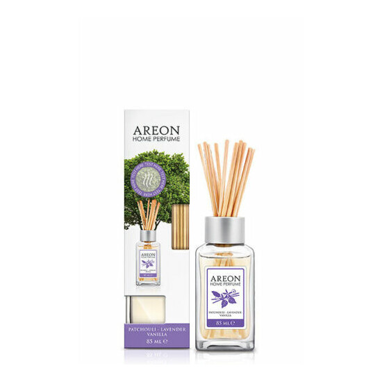 Areon Home Luxury Perfume Reed Diffuser + 10 Rattan Reeds, Lavender Vanilla image {1}