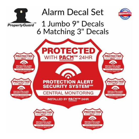 9" Security System Decal & 6 Alarm Stickers & Auto Alarm Static Decal See Store image {1}