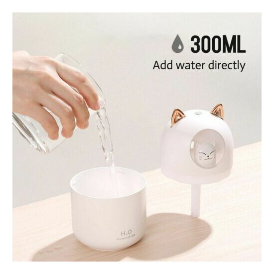 Humidifier Cat USB Office Bedroom Home Fragrance Aroma Air Purifier Mist Maker  image {4}