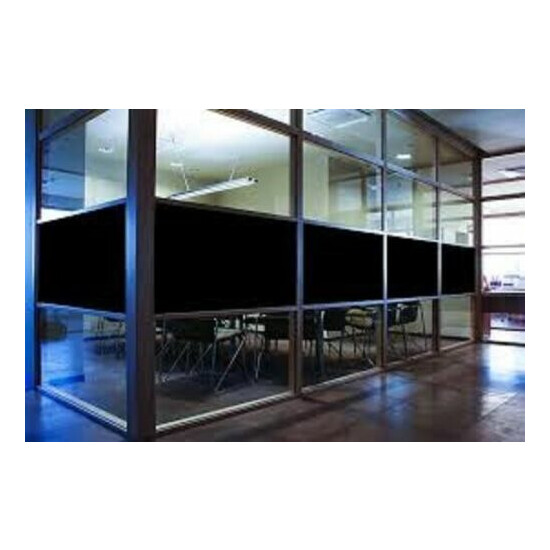 20" X 12 FT ROLL BLACKOUT FILM PRIVACY FOR OFFICES,BATH,GLASS DOOR,STOREFRONTS image {1}
