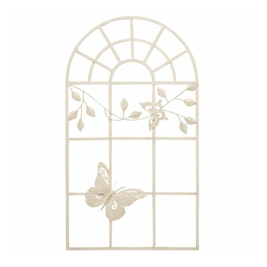 Nostalgia Stable Window Window Metal Frame Butterfly Antique Style Cream 97 cm image {1}