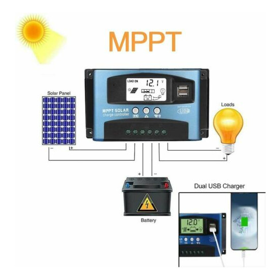 12V/24V Auto Focus Tracking 100A MPPT Solar Panel Regulator Charge Controller image {2}