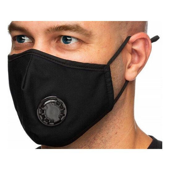 2pk Reusable Cotton Face Masks w/ Breathing Valve & 4 PM2.5 Filters Gift Set image {4}