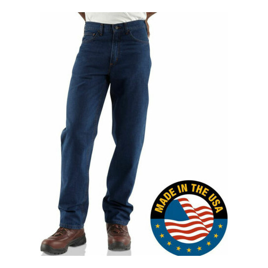 Carhartt Men's Straight Leg Relaxed Fit FR Denim Jeans, FRB100 image {1}