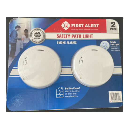 First Alert Smoke Alarms 2-Pack Safety Path Light, Item #1483270, Sealed/New image {1}