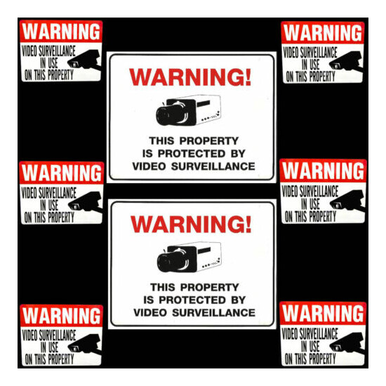 SECURITY CAMERAS IN USE SIGNS AND WINDOW WARNING STICKERS LOT image {1}