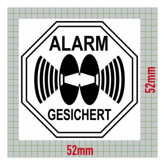 Sticker Stop Alarm Protected 2in Sticker for Outside Shutter Window Etc image {2}