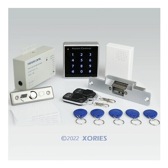 Remote Controlled RFID Door Access Control Kit+ Electric Strike Lock+ Doorbell image {1}