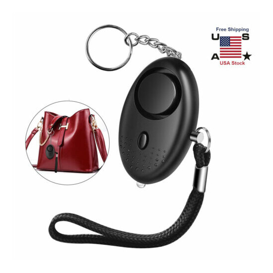 140db Safe Sound Personal Alarm Keychain Loud Alert LED Light Self-Defense image {1}