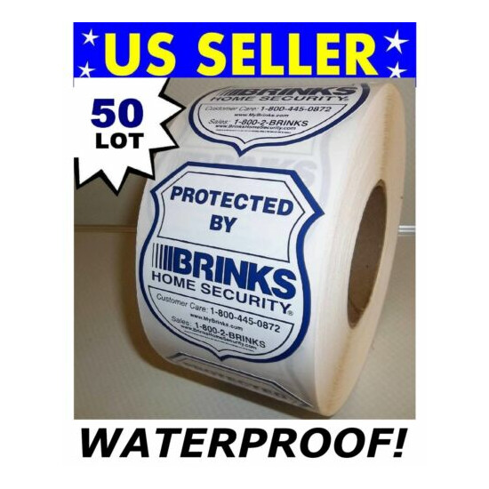  Brinks Home Security Alarm System Stickers For Windows Warning Decals Waterpro image {1}